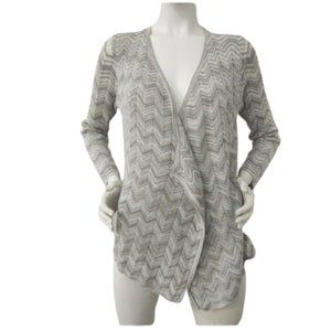 Chico's Metallic Chevron Cardigan 0 Neutral